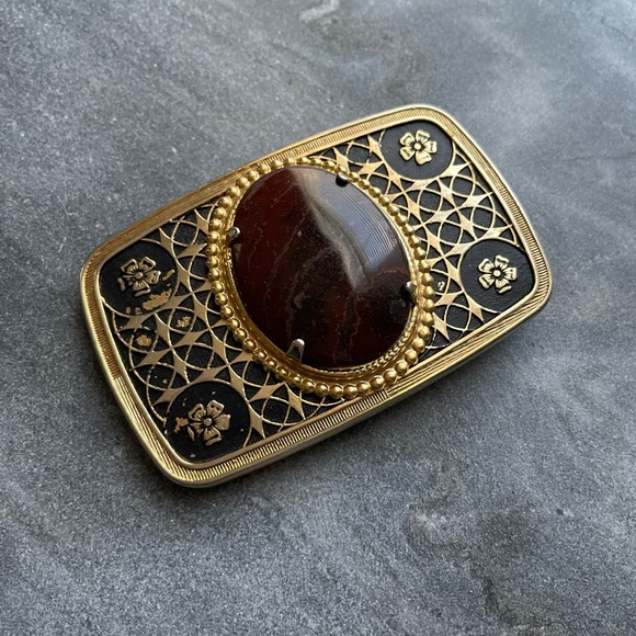 Vintage 1970’s Western Agate Belt Buckle - Picture 4 of 8